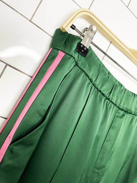zara satin side stripe wide leg track pant - good market thrift store