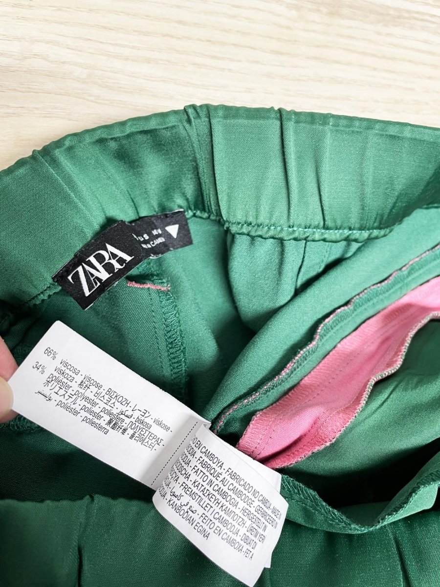 zara satin side stripe wide leg track pant - good market thrift store