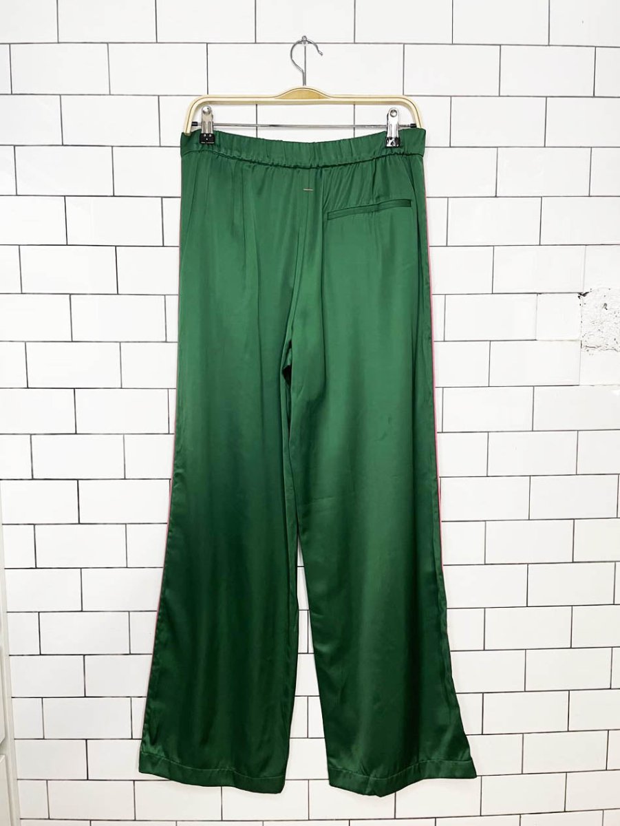 zara satin side stripe wide leg track pant - good market thrift store