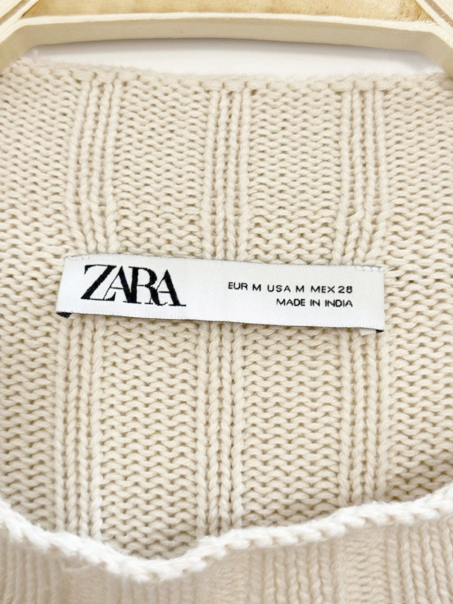 zara stitch detail knit sweater - good market thrift store