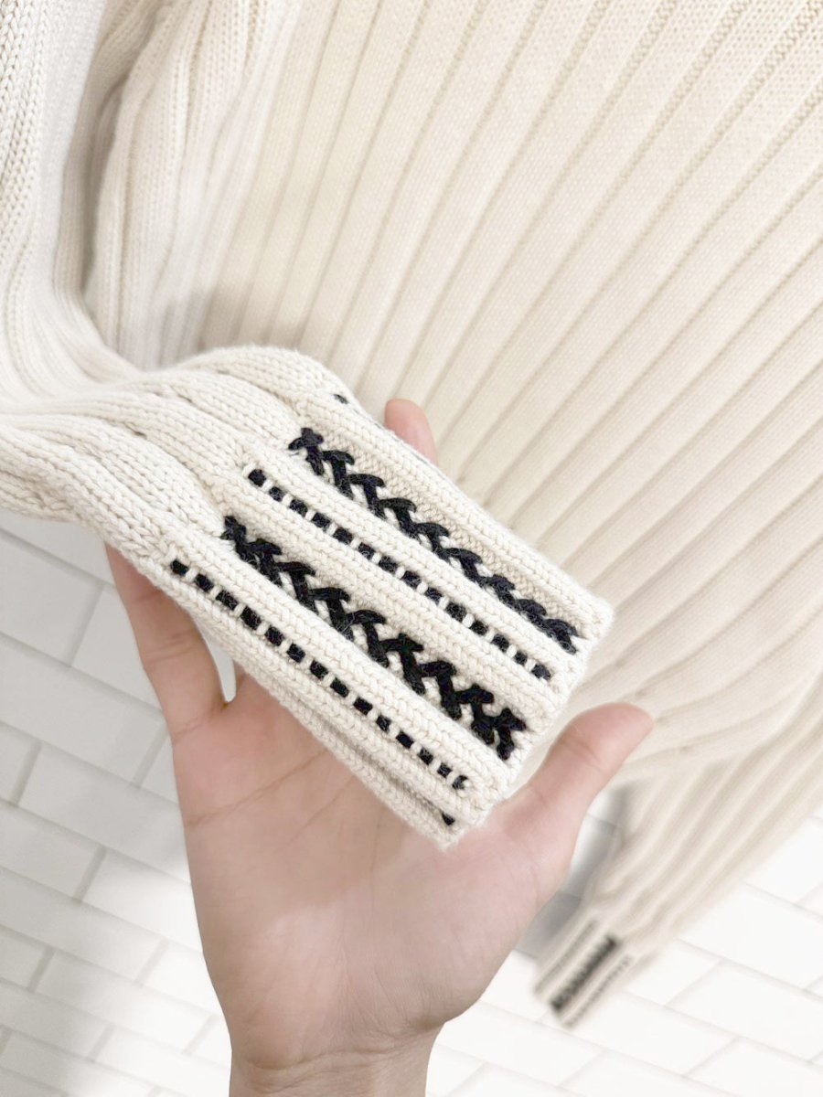 zara stitch detail knit sweater - good market thrift store