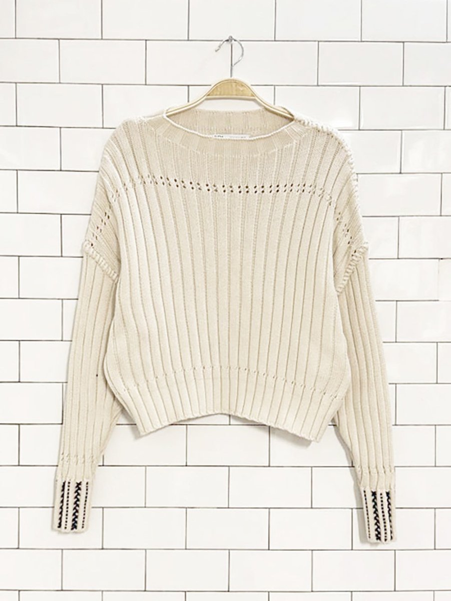 zara stitch detail knit sweater - good market thrift store