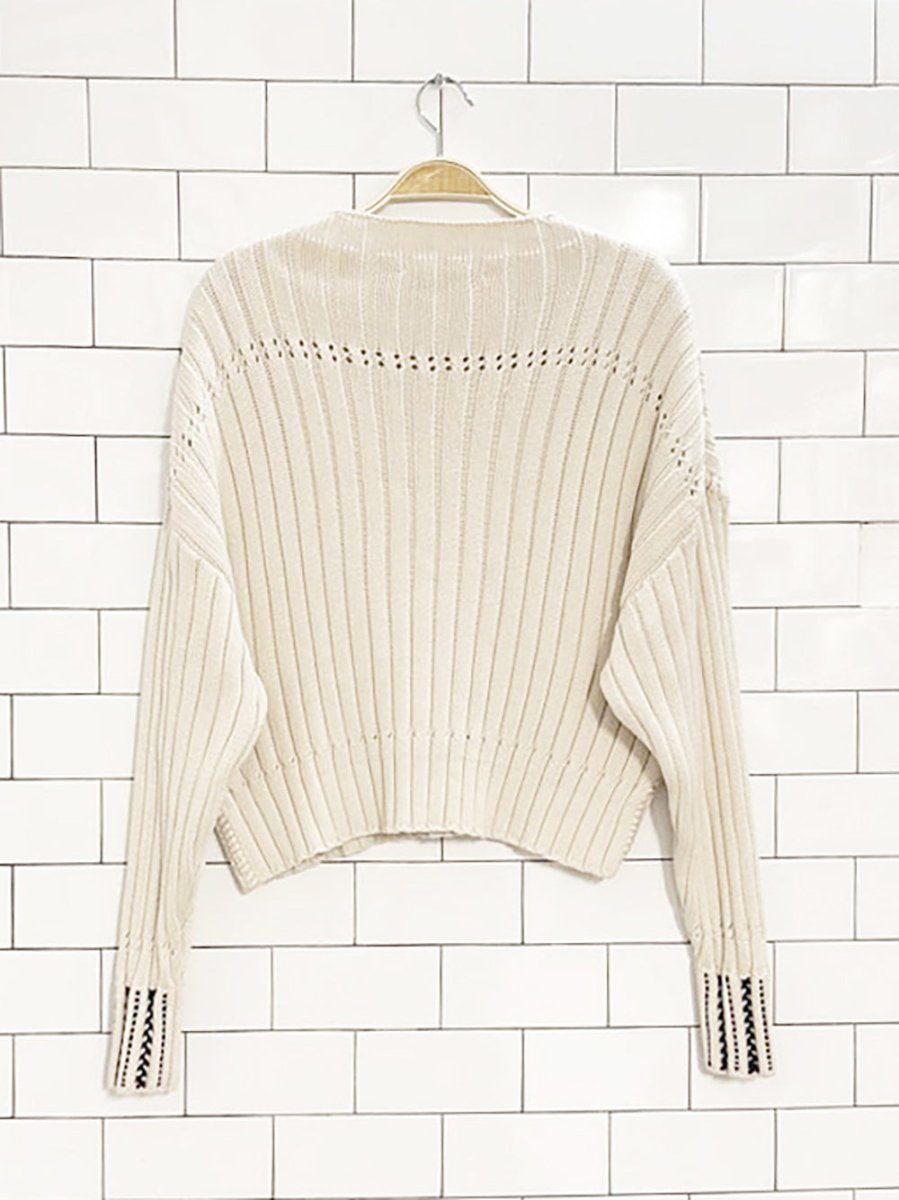 zara stitch detail knit sweater - good market thrift store