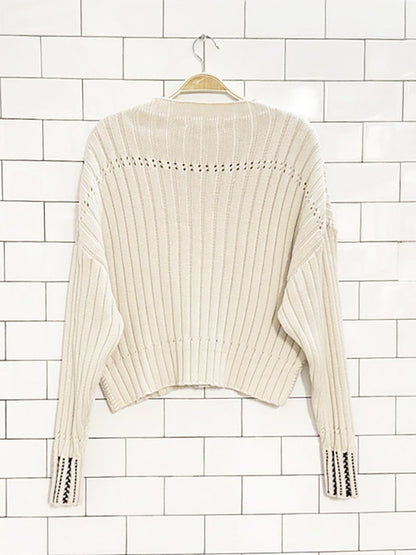 zara stitch detail knit sweater - good market thrift store