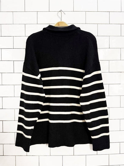 zara striped half zip knit sweater - good market thrift store