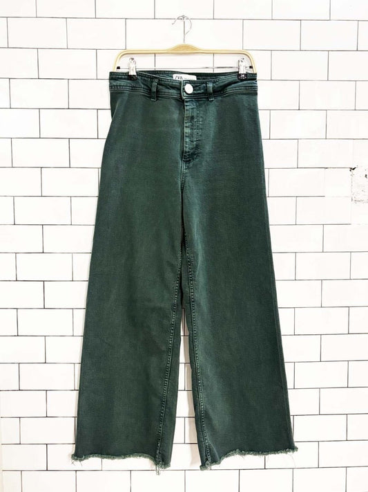 zara the marine straight raw hem wide leg jeans - good market thrift store