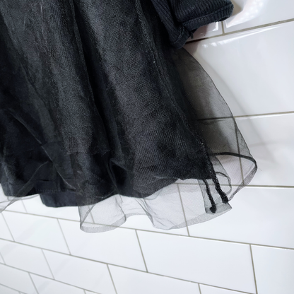 zara long sleeve ribbed tulle dress - size 4-5