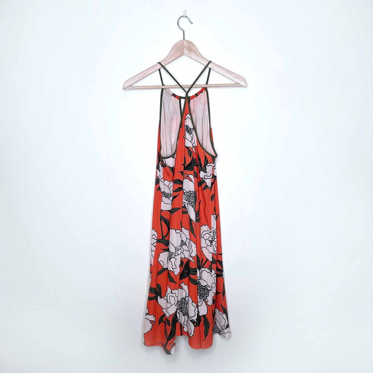 1. STATE Trapeze floral keyhole halter sundress - size Small