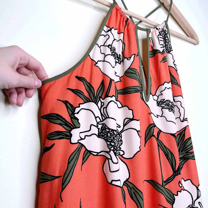 1. STATE Trapeze floral keyhole halter sundress - size Small