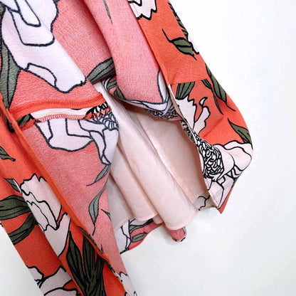 1. STATE Trapeze floral keyhole halter sundress - size Small