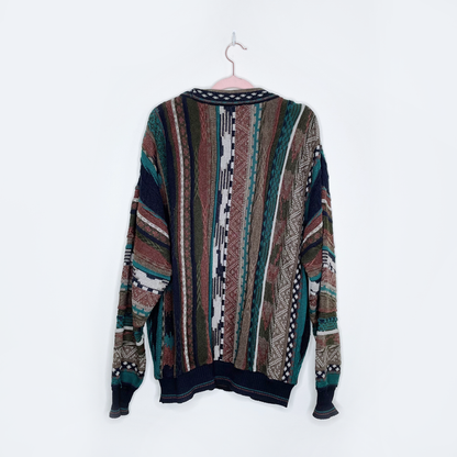 vintage tossani wool-blend 3d knit bachrach sweater - size large