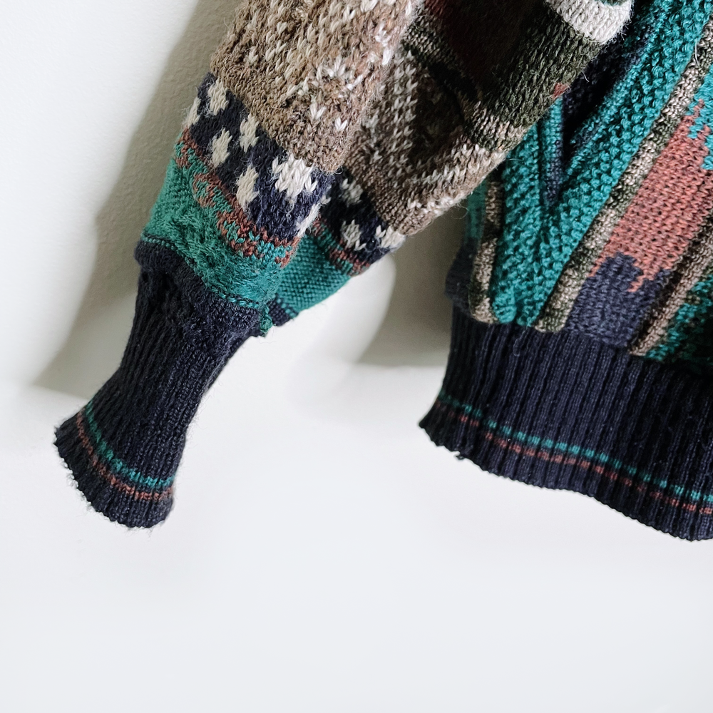 vintage tossani wool-blend 3d knit bachrach sweater - size large