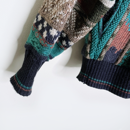 vintage tossani wool-blend 3d knit bachrach sweater - size large