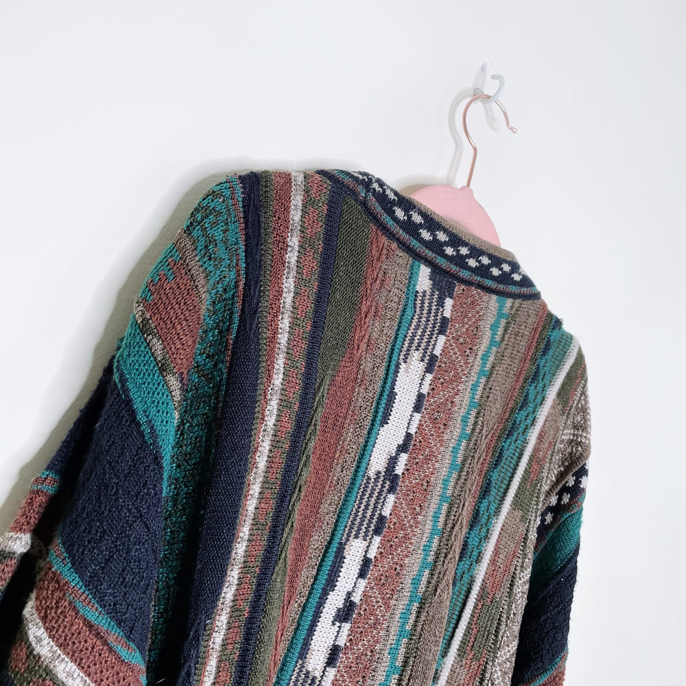 vintage tossani wool-blend 3d knit bachrach sweater - size large