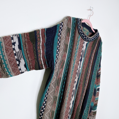 vintage tossani wool-blend 3d knit bachrach sweater - size large