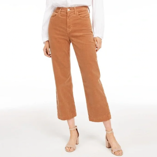 7 for all mankind alexa cropped straight leg corduroy pants - size 29