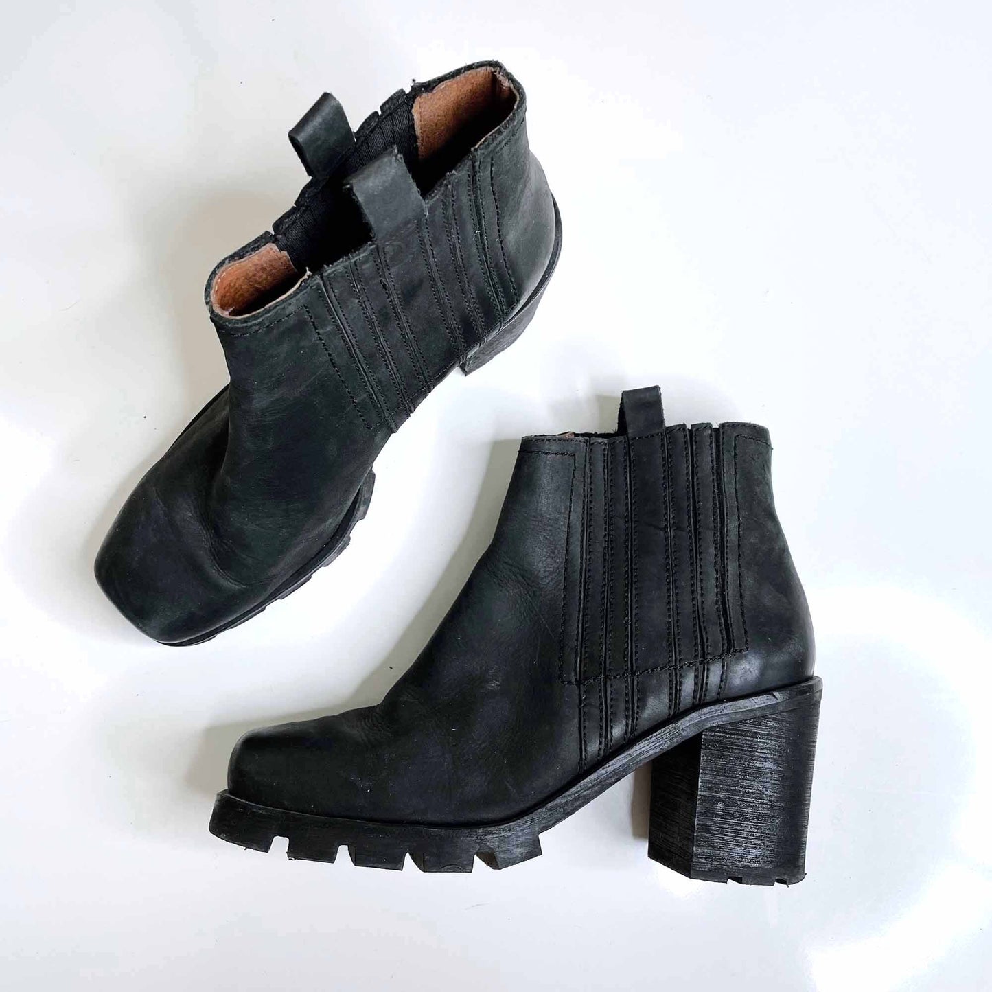 Sixtyseven leather piper square toe boots - size 38