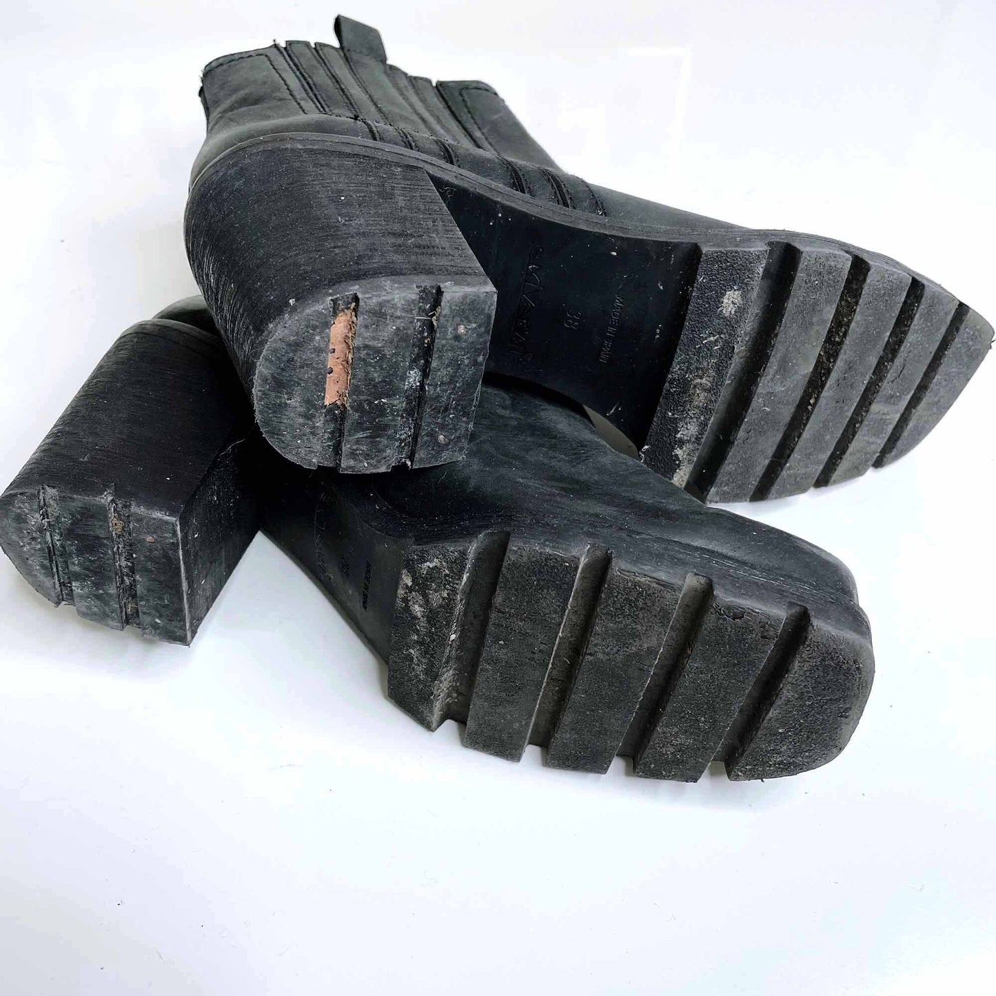 Sixtyseven leather piper square toe boots - size 38