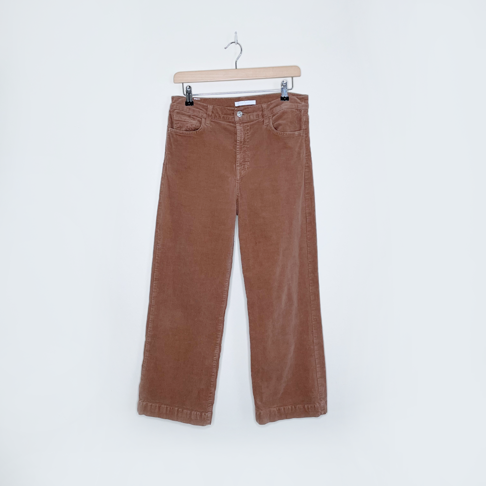 7 for all mankind alexa cropped straight leg corduroy pants - size 29