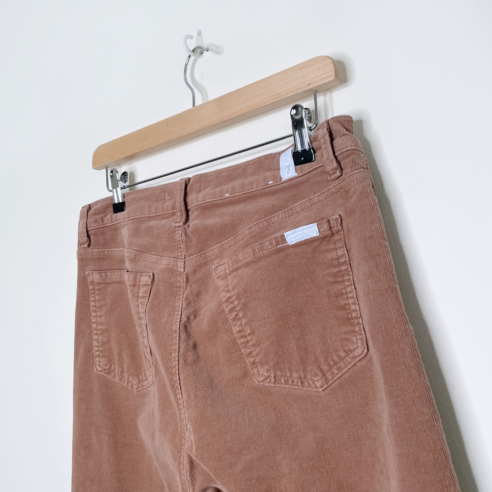 7 for all mankind alexa cropped straight leg corduroy pants - size 29