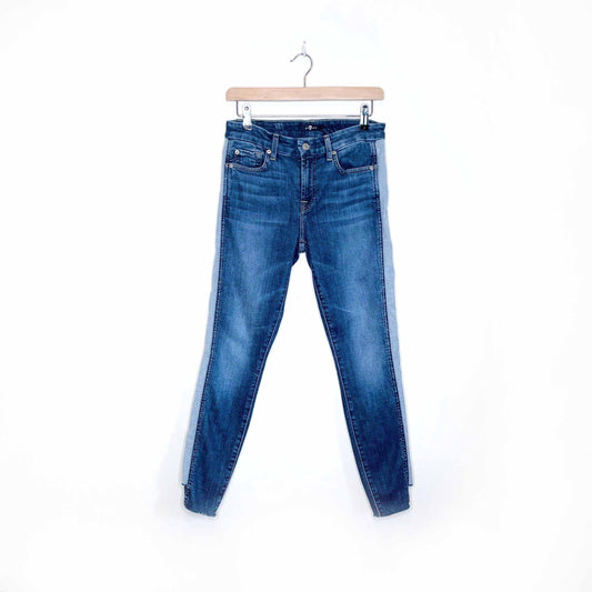 7 for all mankind edie side panel step fray jeans - size 27