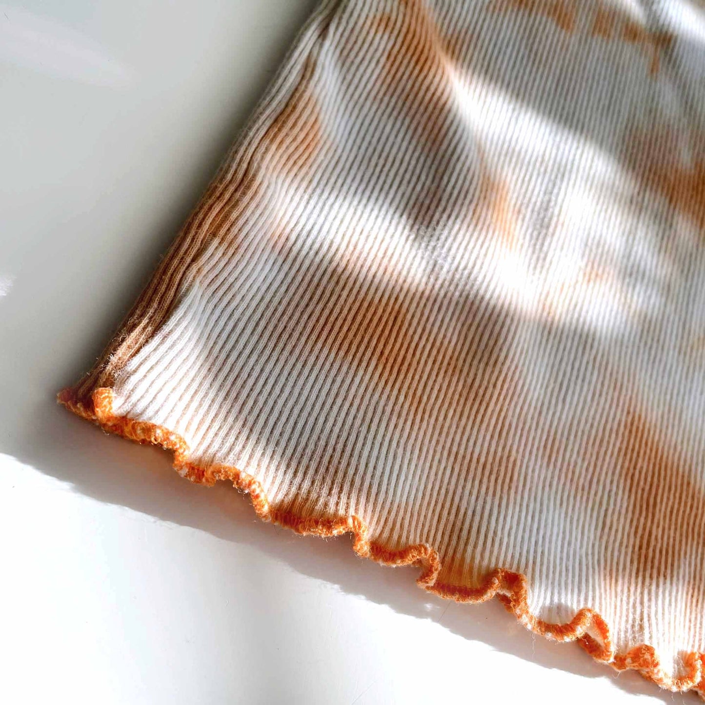 725 originals y2k tie dye baby rib halter with curly hem - size sm/med