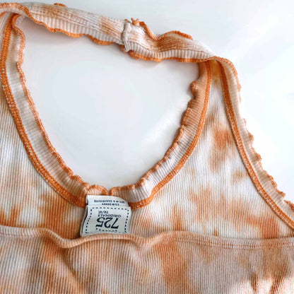 725 originals y2k tie dye baby rib halter with curly hem - size sm/med