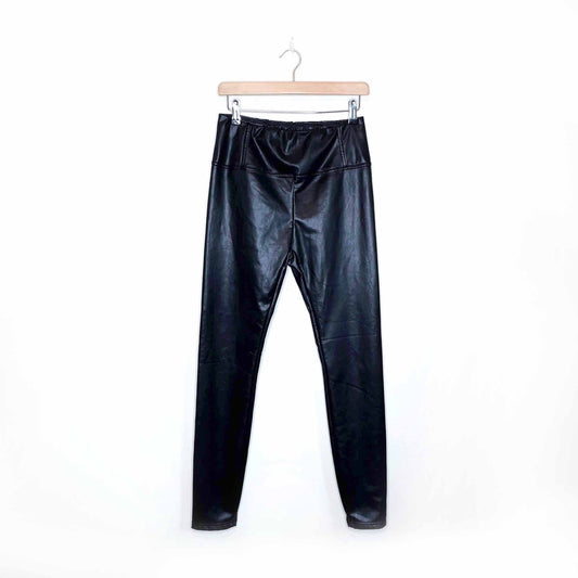 7 for all mankind black faux leather leggings - size medium