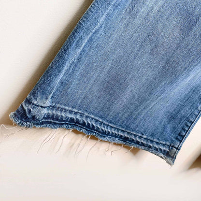 7 for all mankind mid-rise flare leg raw hem jeans - size 26
