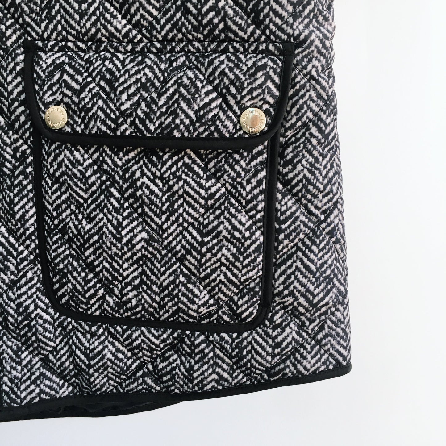 Catherine Malandrino Herringbone Quilted Vest - Size Small