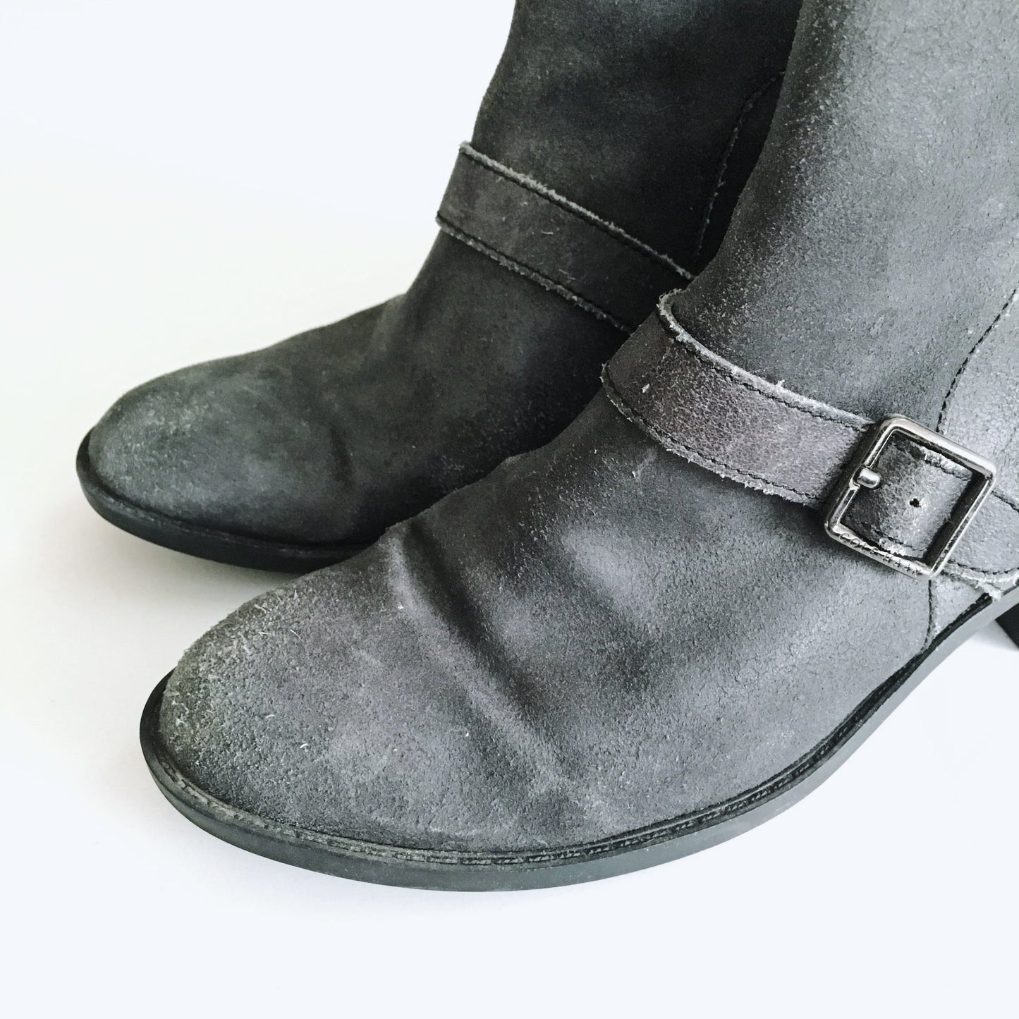 Cole Haan Black Brushed Leather Boots - size 8.5