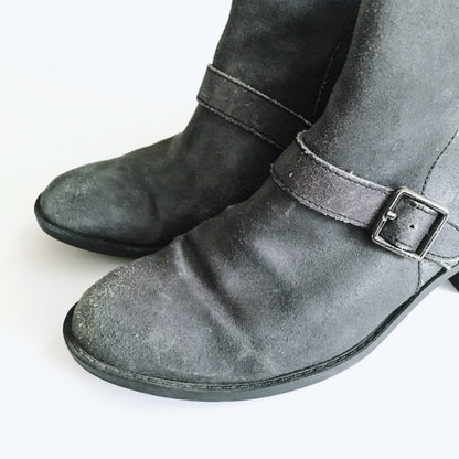 Cole Haan Black Brushed Leather Boots - size 8.5