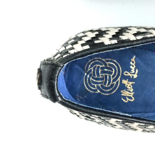 Elliott Lucca Bonita Leather Woven Flats - size 6.5