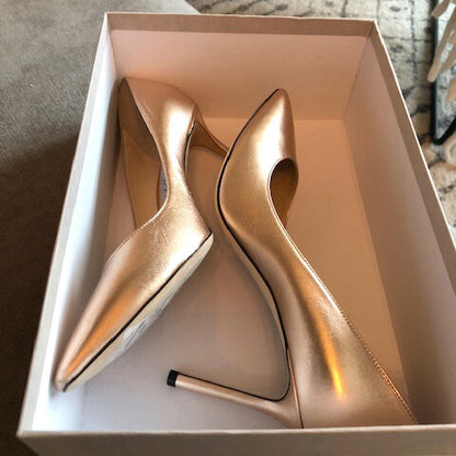 JIMMY CHOO Romy Metallic Pump In Tea Rose - size 41