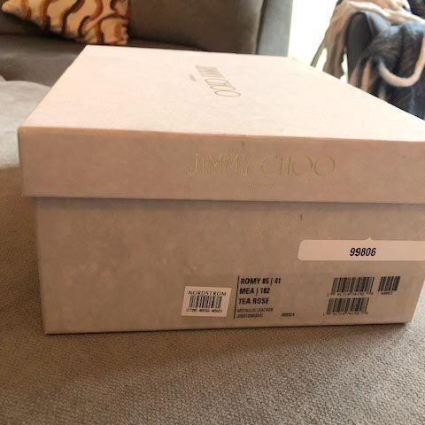 JIMMY CHOO Romy Metallic Pump In Tea Rose - size 41