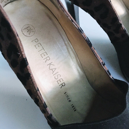 peter kaiser horta gepi leopard heel - size 7.5