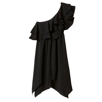 rebecca taylor one-shoulder ruffle dress - size 8