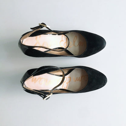 Sam Edelman Black Ciara Heel with Ankle Strap - size 7.5