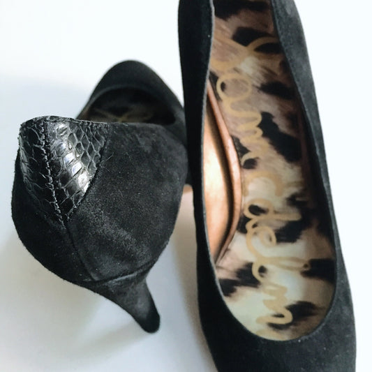 Sam Edelman Dea Black Suede Heels - size 8.5