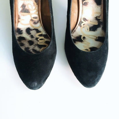 Sam Edelman Dea Black Suede Heels - size 8.5