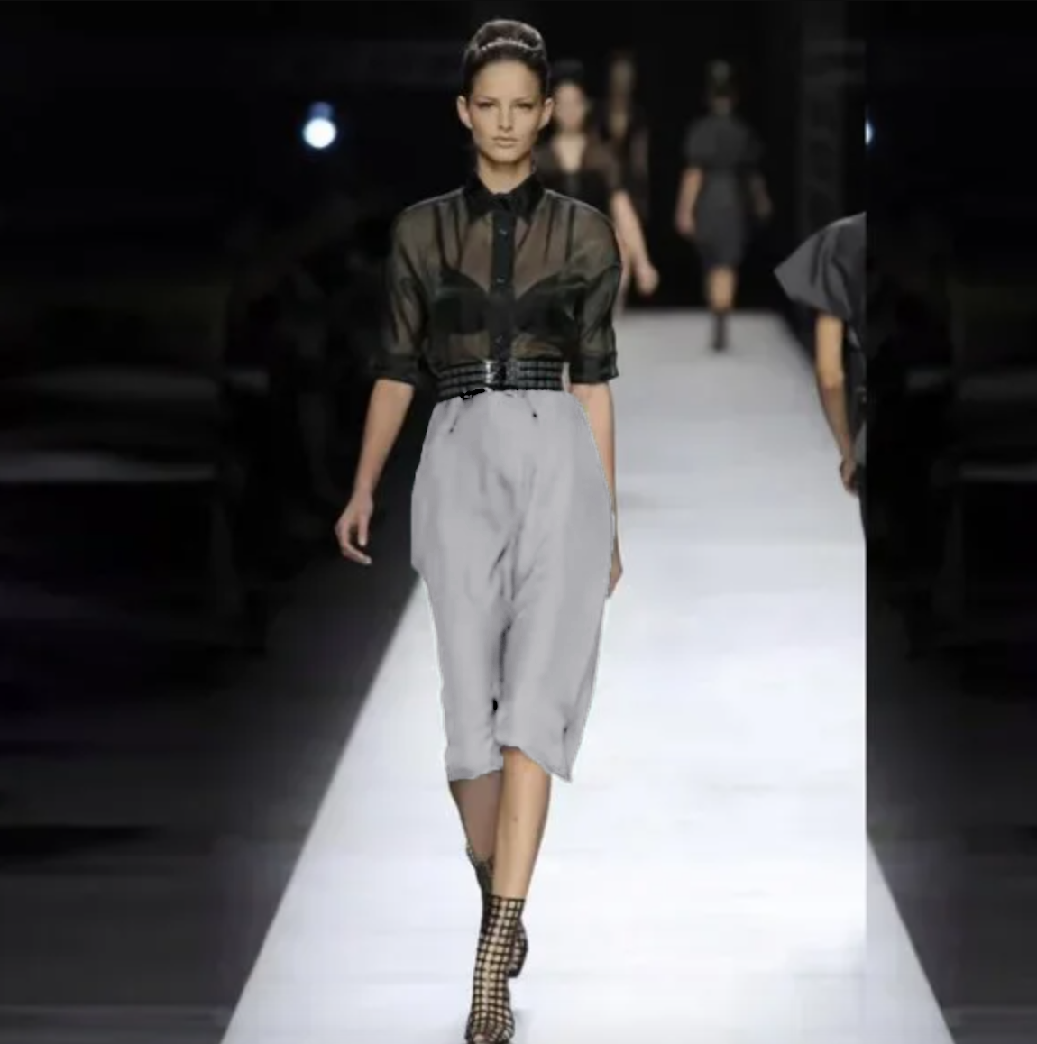 yves saint laurent 2009 cream silk harem pants - size 38