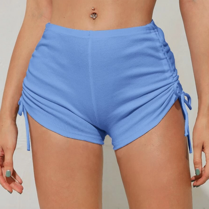 shein drawstring side ribbed knit shorts - size small