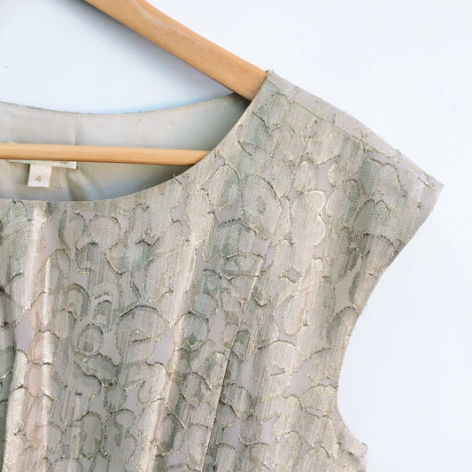 Shoshanna Gold Jacquard Dress - size 4