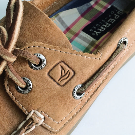 Sperry Topsiders Sahara Brown Boat Shoes - size 8.5