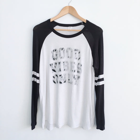 WSS Why So Serious Good Vibes Baseball Tee - Size Medium