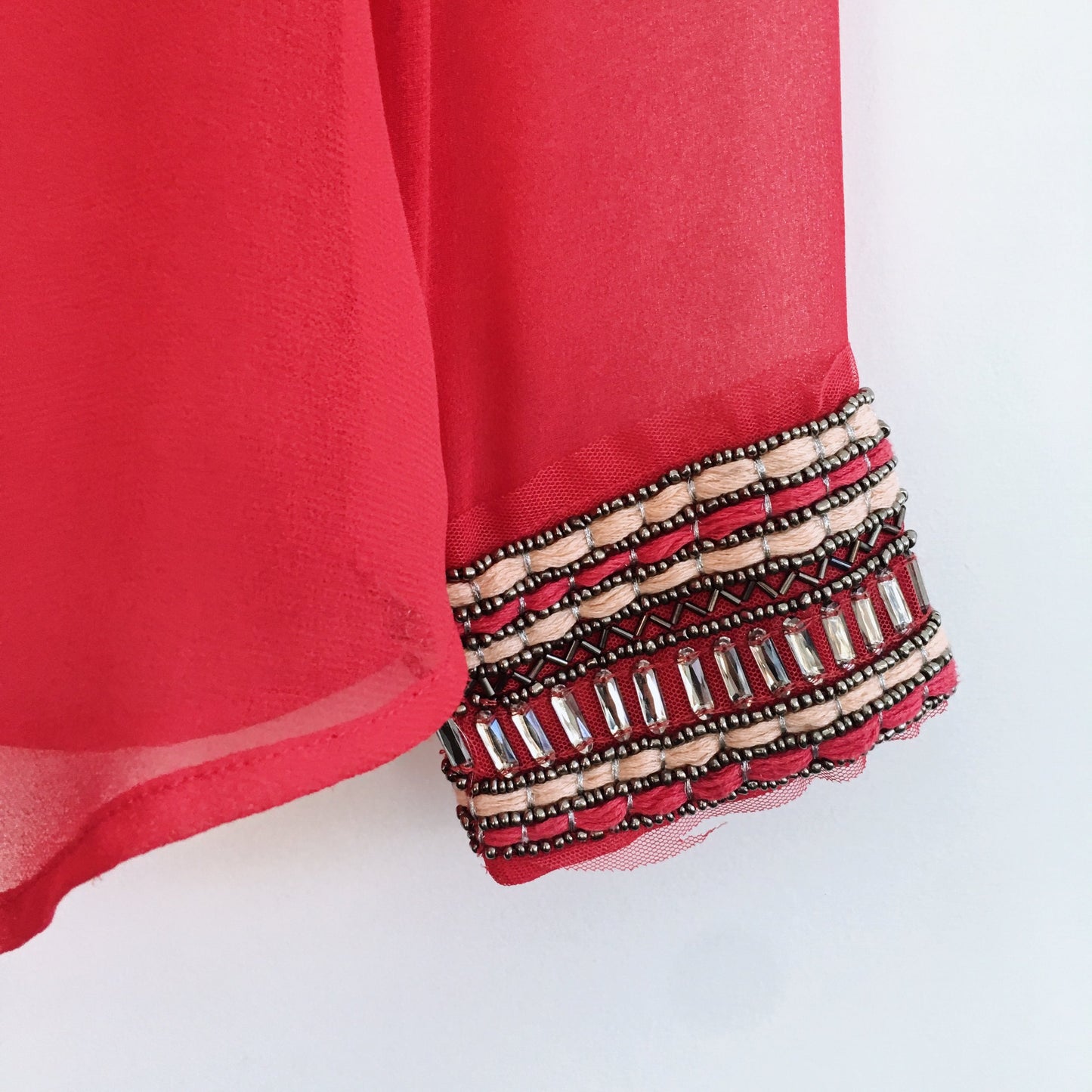 Zara Blouse with Beaded Cuffs - size Small