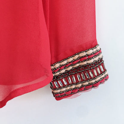 Zara Blouse with Beaded Cuffs - size Small
