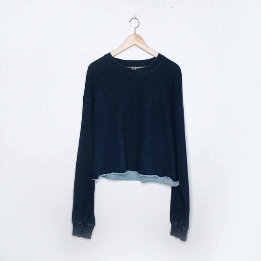 American Apparel Indigo cropped sweatshirt - size xl