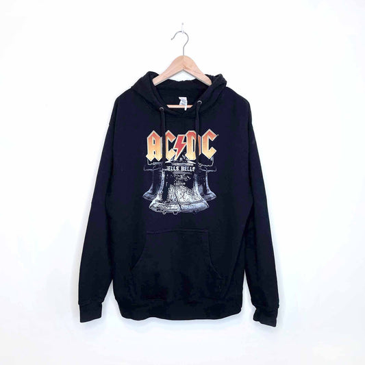 ac dc hells bells hooded sweatshirt - size large