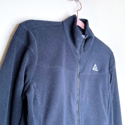 nike acg black zip up fleece jacket - size small